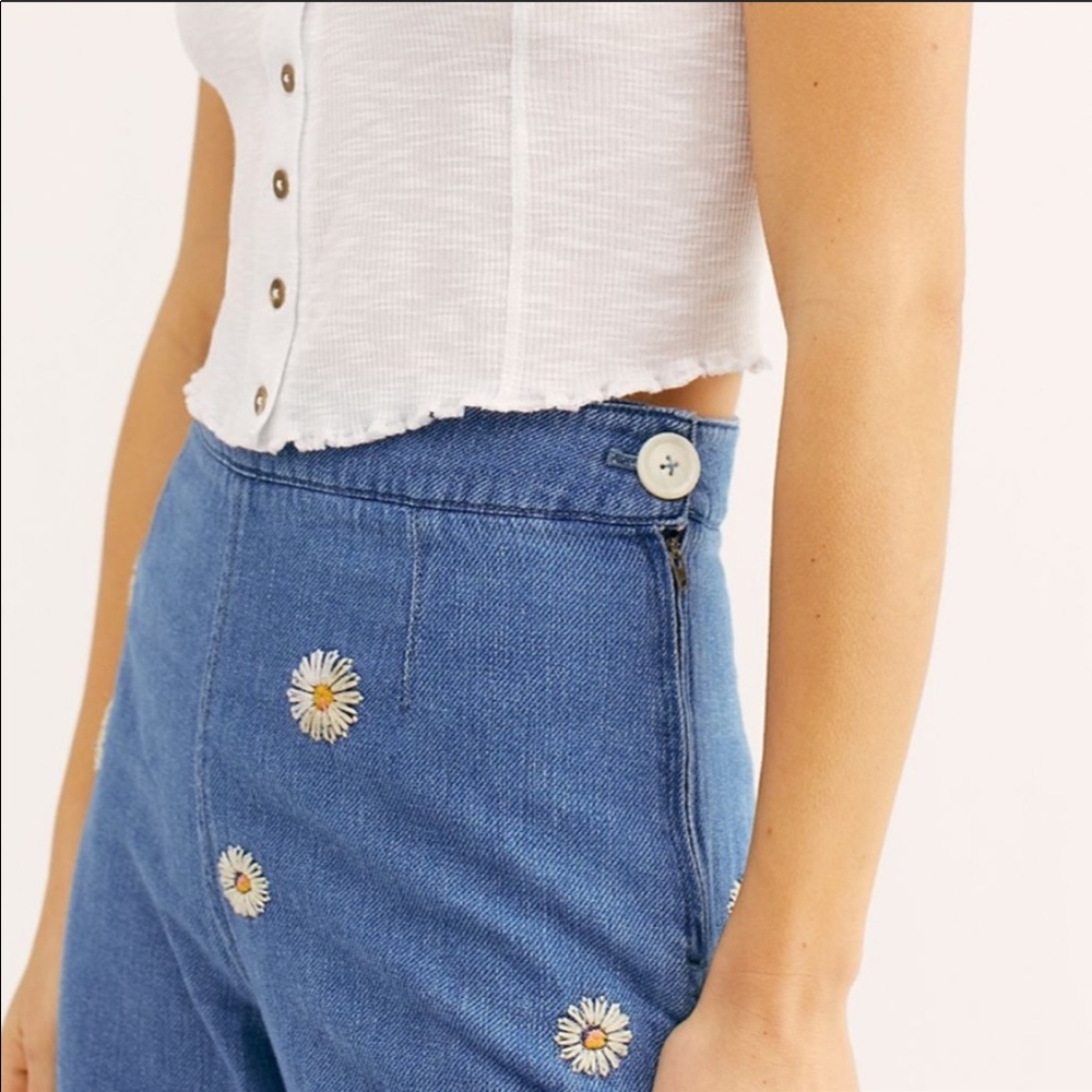 NWT Free People Dixie floral jeans sz 25 - Picture 3 of 11